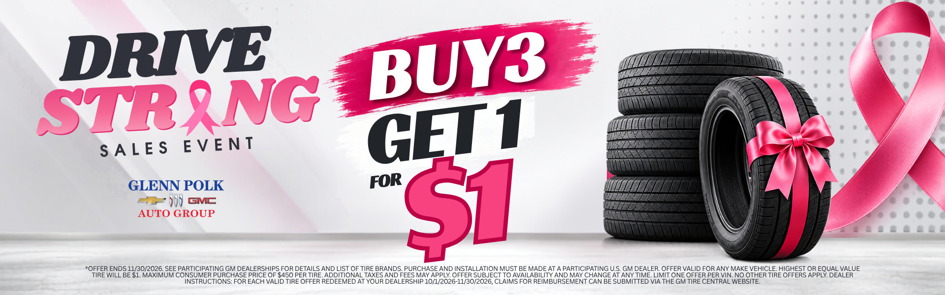 Buy 3 Get 1 for $1 Tires